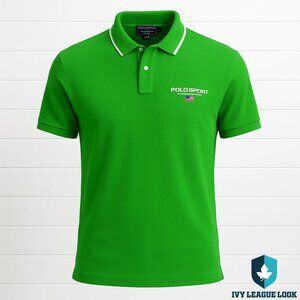 Polo Sport Ralph Lauren Green Piqué Polo Ivy League Classic Men’s M